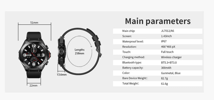 AURAFIT AM18 AMOLED Sport Smartwatch