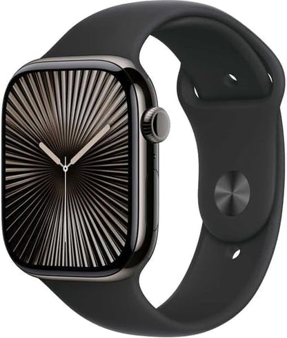 Js watch 10 GPS + Cellular 42 mm Smartwatch with Jet Black, Silver & Gold Titanium Aluminium Case: