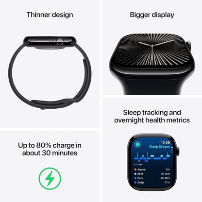 Js watch 10 GPS + Cellular 42 mm Smartwatch with Jet Black, Silver & Gold Titanium Aluminium Case: