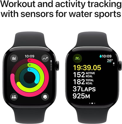 Js watch 10 GPS + Cellular 42 mm Smartwatch with Jet Black, Silver & Gold Titanium Aluminium Case: